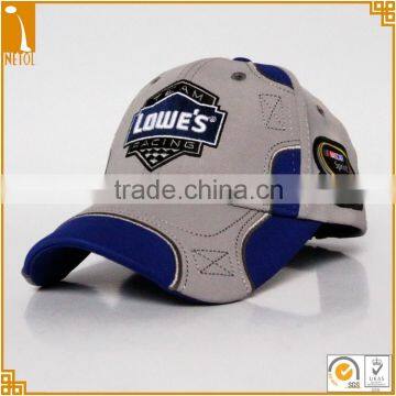 Good quality 6 panel two tone car racing custom baseball caps