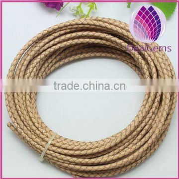 real leather cord 3.0mm braided cord
