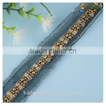 2015 new products plastic beaded trimming accessory for ladies