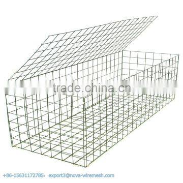 Gabion basket used in mountain rock hanging mesh, green guard rail netting on side slope