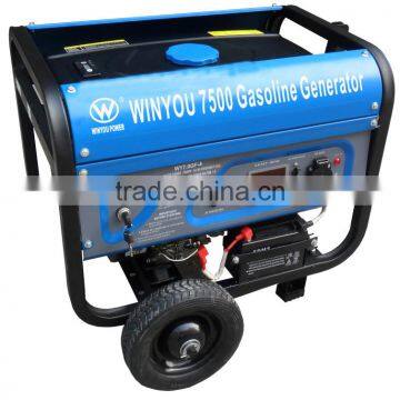 AC Single Phase Output Portable Electric/Manual Start 7KW Gasoline Generator for sale with 100% Cooper Wire