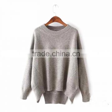 2016 plain knitted sweater woman european size fashion design plain cotton sweaters