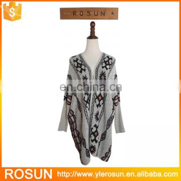 Special Pattern Jacquard knit Cardigan Sweater For Women