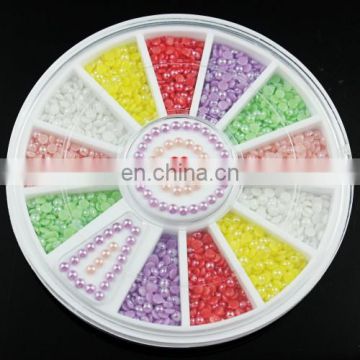 Mix Color Pearl 3D Tips Decoration Flat Back Charms Beads Nail Art Rhinestone Jewelry Manicure