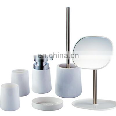 Plastic Bathroom Accessories New Simple Bathroom Set  Elegant Design 6pcs Plastic Bathroom Accessory Set