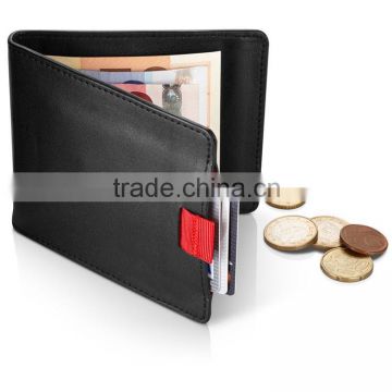 Europe slim leather wallet with coin pouch money clip wallet fro men