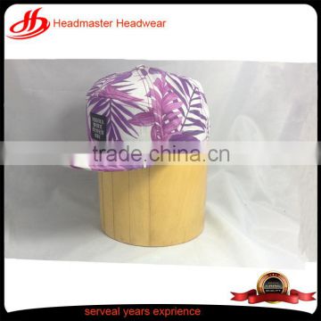 Custom flower disty floral printing 5 panel hat snapback caps and hats