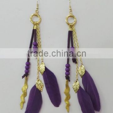 Ladies fashion feather earrings in sale-7965C