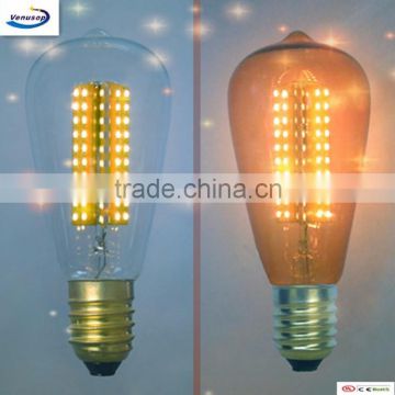 Edison led lamp SMD bulb ST64 E27/E26 3W light decoration indoor clearance&amber glass