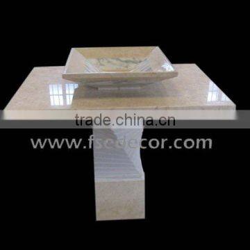 Rectangular Grey Yellow Marble Sink Vanity