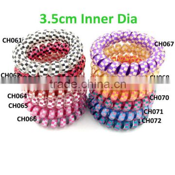 Plaid Pattern Telephone Wire Coil Hair Tie Wristband