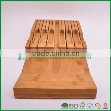 100% pure bamboo in drawer knife block organizer