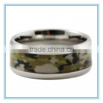 Military Camouflage stainless steel Ring