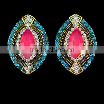 Diamond Fashion Jewelry 2016 Hanging Earrings Stud Design Square Women's Wedding Shining Crystal sterling Earrings