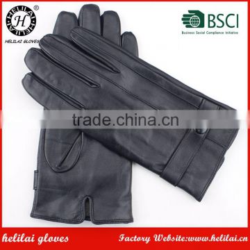 Good quality lambskin two lines leather gloves for men with leather strip in winter                        
                                                                Most Popular