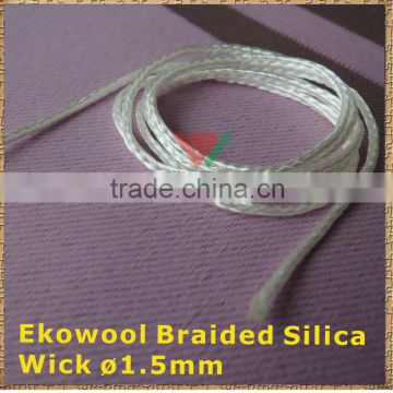 2014 Spring Canton Fair Ekowool Fiber silica cord 1.5mm for E cigarette Braided silica cord