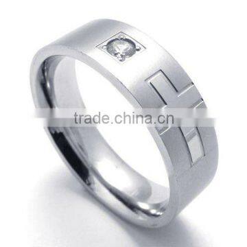 316 stainless steel rhinestone ring with crossing drawing
