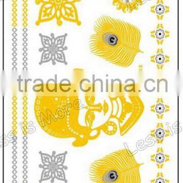 Metallic Gold Silver Black Factory Wholesale Temporary Tattoo for Women