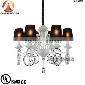 6 Light Chinese Antique Light with Clear Crystal
