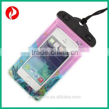 China supplier universal colourful floating PVC waterproof pouch with Pattern printting