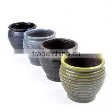 Wholesale round glazed ceramic flower POTS, wholesale round flower pot, wholesale ceramic flower pot