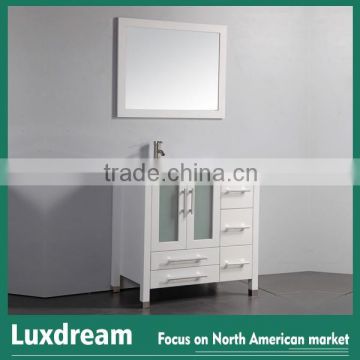 single Free-standing bathroom vanity cabinet with mirror