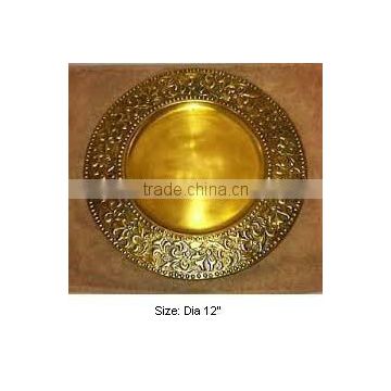 Brass charger plate, metal charger plate