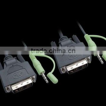 DVI cable DVI dual link single link male to male with 3.5 Stereo cable