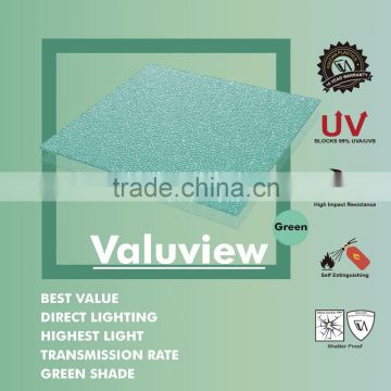Lexan Plastic Polycarbonate Frosted Embossed Sheet (Valuview Green Solid Embossed)