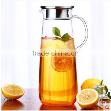 1600ml Clear Glass Water Jug Set With Two Glass Cups