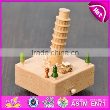 Handmade DIY crafts natural beech wood kids music box W07B040