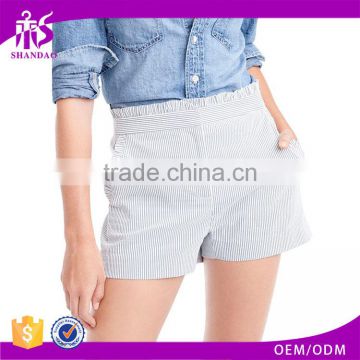 China Factory OEM Service Brand Quality Ladies High Waist Stripe Suit Shorts