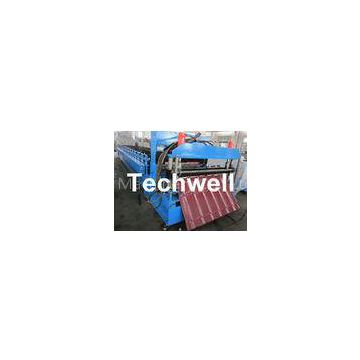 Chain Drive Tile Roll Forming Machine With Hydraulic Pressing Cutting Devices