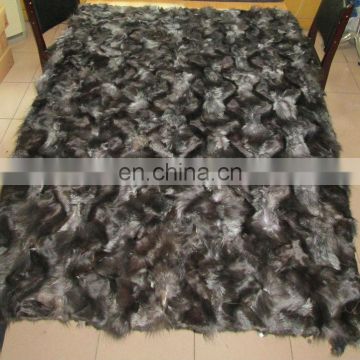 top quality natural color silver fox leg fur rug