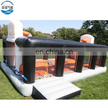 Funning inflatable bungee jumping run trampoline sport arena,game inflatable giant basketball target for sale