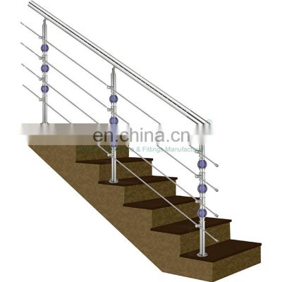 A260 Stainless Steel Round Tube Balustrade Handrails Staircase Inox Crystal Pipe Railing