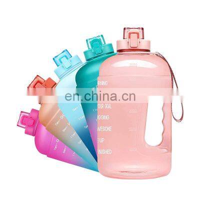 1 Gallon customized logo colorful portable motivational time marking leak proof bpa free sports water bottle carrier half gallon