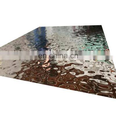 Water Ripple Design Pattern Plate Aisi 430 1000*2000mm  PVD color Stainless Steel Sheet Manufacturer In China