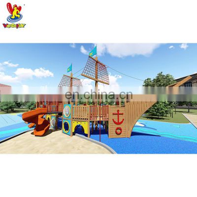 Multi-Functional Children Wooden Pirate Ship Playground Equipment for Sale