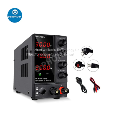 Wantptek - Adjustable DC power supply (30 V 0-10A), adjustable switch, laboratory desktop power supply, mobile phone repair