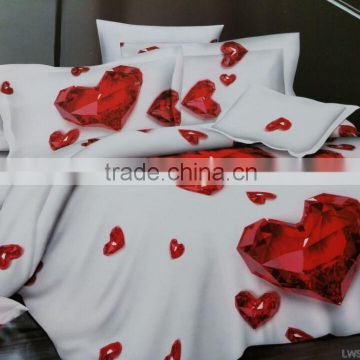 100%polyester microfiber disperse printing 3D printed luxury bed sheet set queen size duvet cover set