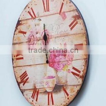 Round Wood crafts wall time clock wholesaler