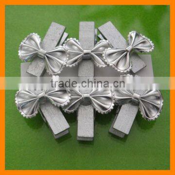 Christmas Silver Clip With Bowknot