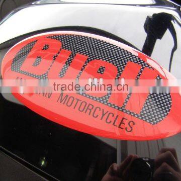 Clear domed sticker with permanent adhesive