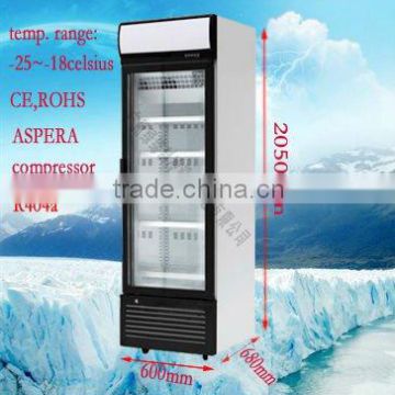 350L upright display freezer