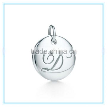 Yiwu Meise fashion Single initial stainless steel letter "D"disc charm