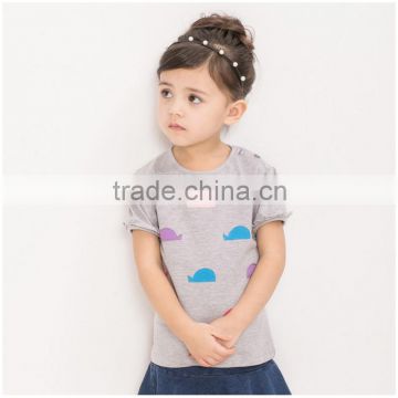 OEM/ ODM Children's T-Shirts cute whale 100% cotton with high quality fabric and paint care every inch of your sweetheart skin