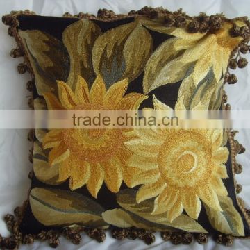 manufacturer sell embrodiery flower imitate handmade cushion cover