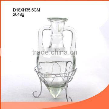 Heart-shaped and smooth2648G transparent glass vase wholesale