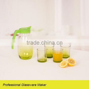 hot selling 5pcs colored glass drinkware sets